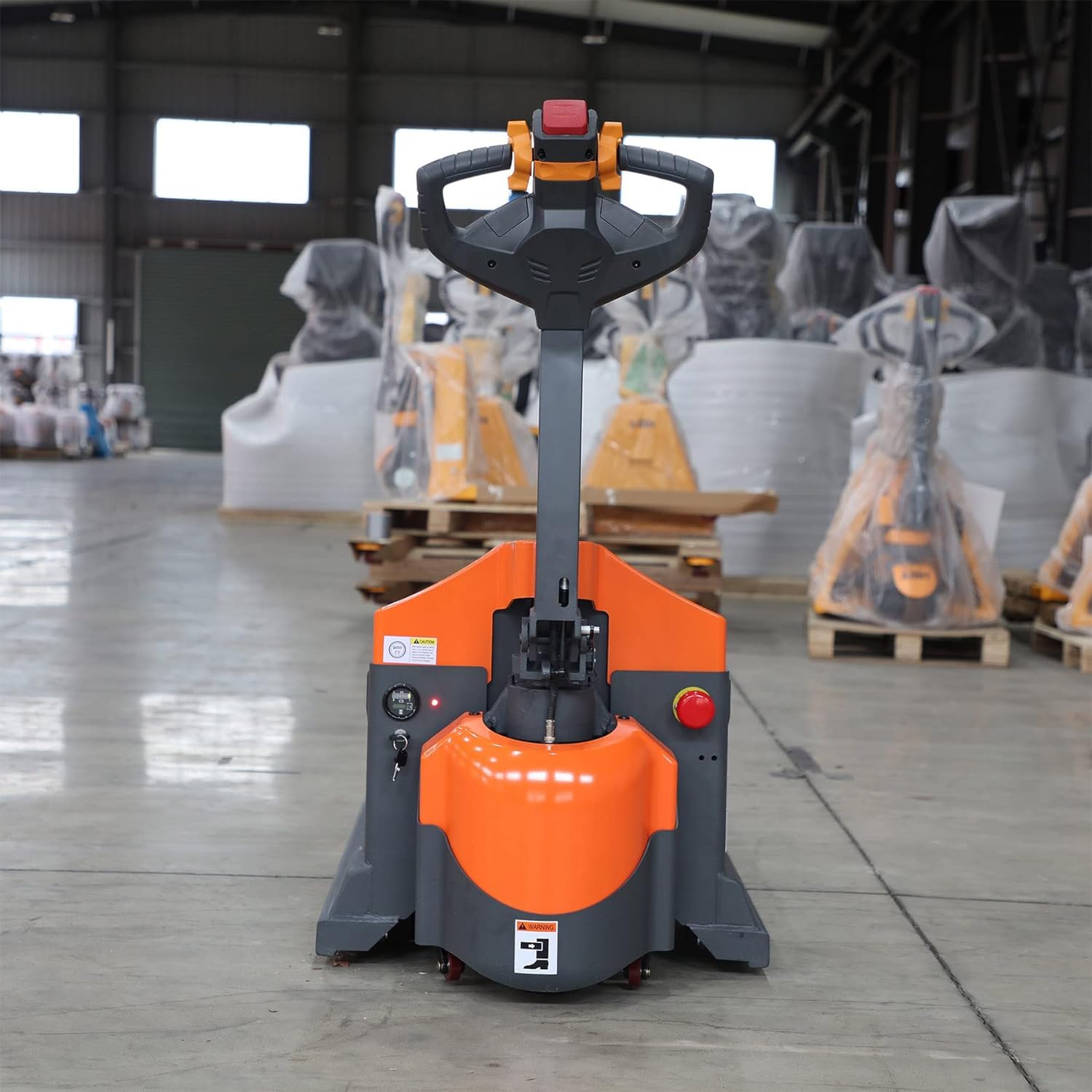 Tory Carrier Full Electric Pallet Truck, Powered Pallet Truck 3300 Lb. Capacity 48 x 27 Forks with Multifunctional Handle, Long Battery Life