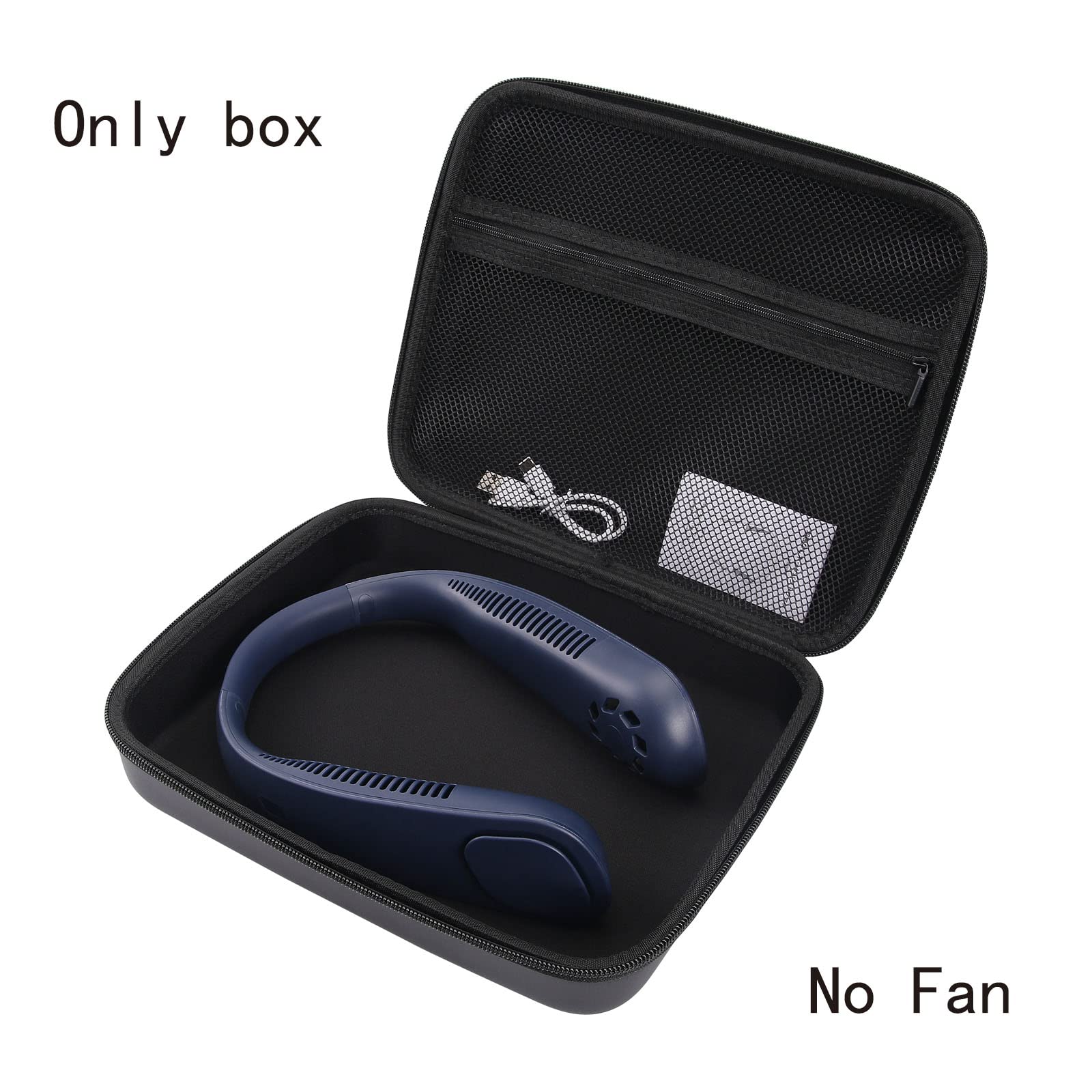 maitexi Hand Free Personal Fan Case for Rechargeable Neck Fans，Neck Hanging Fan Travel Case， USB Rechargeable Personal Fan Storage Box（Case Only）