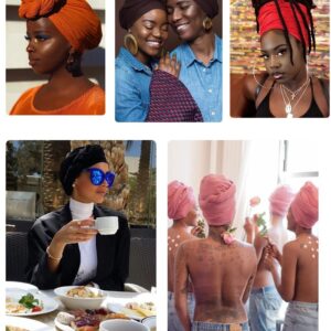 Nonbongoy 4PCS Head Wraps for Black Women Stretch Headwraps Super Soft Hair Wraps Turban Head Scarf for Braid Dreads Locs