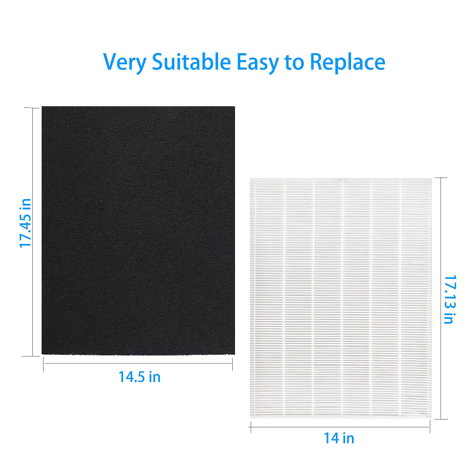 D480 H13 True Hepa Replacement Filter D4 Compatible with Winix D480 Air Purifier, 4 Pack Activated Carbon Filters, Item Number 1712-0100-00, True HEPA D4 Filter