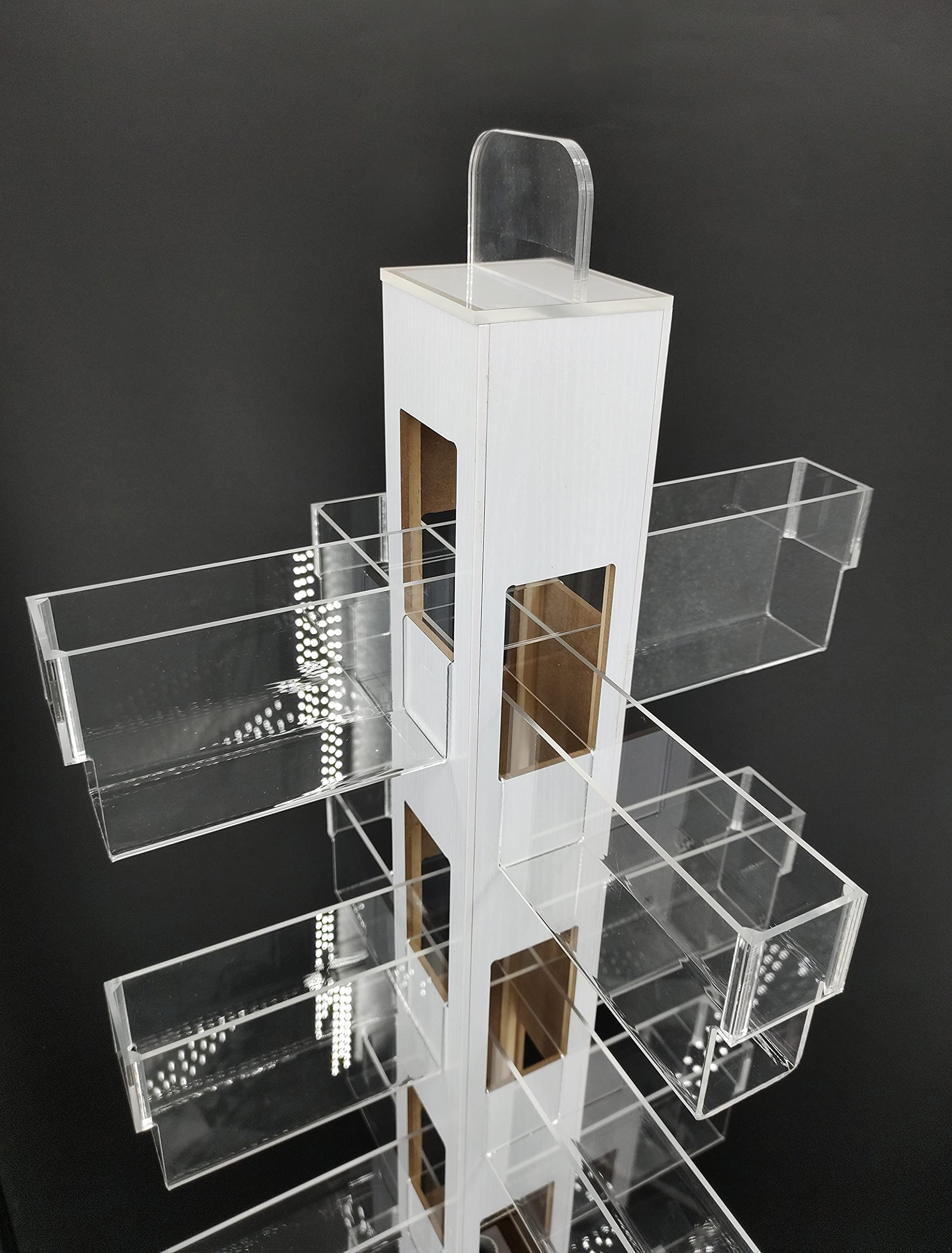 FixtureDisplays® Greeting Card Rack Clear Plexiglass Spinner Retail Spin Rack DVD CD Book Stand 6.25“ Wide Pocket 8.5" High 20 Pockets 10024