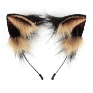 Cat Fox Wolf Ears Cosplay Long Fur Hair Headband Wolf Animal Anime Halloween Cosplay Costume for Girls