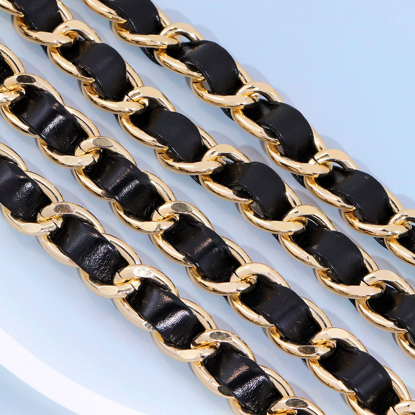 YooAi Chain Belts Leather Waist Belt for Women Layered Metal Chain Belt Gold M/L