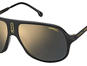 Carrera Unisex Sunglass Style Safari65/N Rectangular, Matte Black/Grey Gold Mirrored, 62mm, 15mm