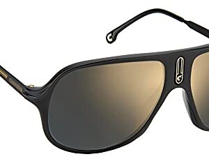 Carrera Unisex Sunglass Style Safari65/N Rectangular, Matte Black/Grey Gold Mirrored, 62mm, 15mm