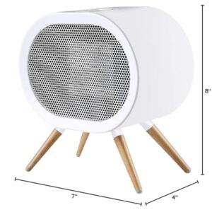 BabyExo Small Space Heater for Indoor Use, 1000W PTC Fast Heating Ceramic Electric Room Heaters Fan Christmas Gifts for Family, Portable Energy Efficient Space Heater for Office Desk Bedroom - White