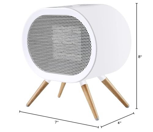 BabyExo Small Space Heater for Indoor Use, 1000W PTC Fast Heating Ceramic Electric Room Heaters Fan Christmas Gifts for Family, Portable Energy Efficient Space Heater for Office Desk Bedroom - White