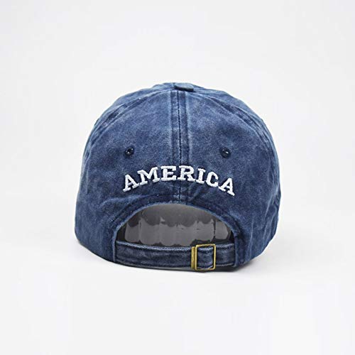 Mealah Men's American-Flag Baseball-Cap Embroidery - Washed Adjustable USA Dad Hat for Women Navy