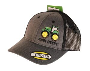 john deere 3d rubber tractor print toddler baseball hat cap-charcoal-one size