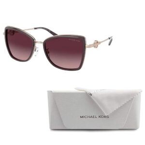 Michael Kors MK1067B Corsica 11088H 55MM Rose Gold/Cordovan/Burgundy Gradient Cateye SUnglasses for Women+ BUNDLE With Designer iWear Eyewear Kit