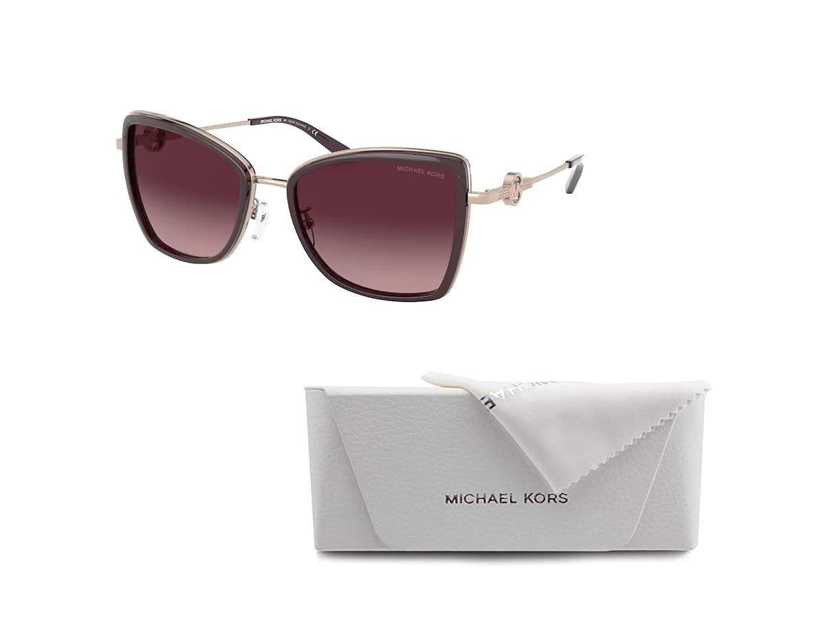 Michael Kors MK1067B Corsica 11088H 55MM Rose Gold/Cordovan/Burgundy Gradient Cateye SUnglasses for Women+ BUNDLE With Designer iWear Eyewear Kit