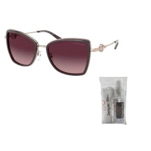 Michael Kors MK1067B Corsica 11088H 55MM Rose Gold/Cordovan/Burgundy Gradient Cateye SUnglasses for Women+ BUNDLE With Designer iWear Eyewear Kit