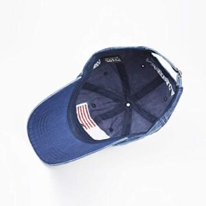 Mealah Men's American-Flag Baseball-Cap Embroidery - Washed Adjustable USA Dad Hat for Women Navy