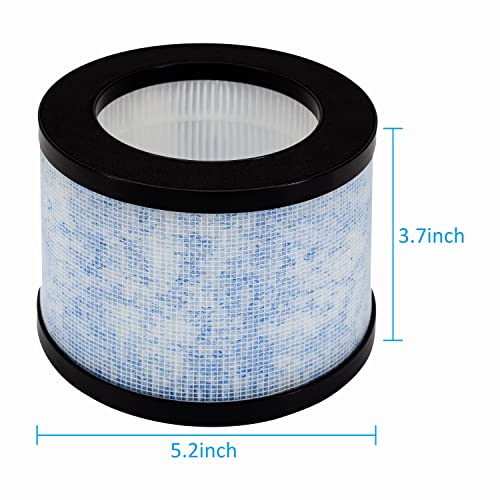 WOCASE 2 Pack MK01 TZ-K1 True HEPA Replacement Filters,Compatible with AROEVE MK01 MK06 MG01JH,Kloudi Air Cleaner Purifier DH-JH01,TZ-K1,Elechomes EPI081/EP1081,Intelabe EP1080 Air Purifier