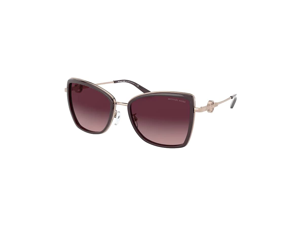 Michael Kors MK1067B Corsica 11088H 55MM Rose Gold/Cordovan/Burgundy Gradient Cateye SUnglasses for Women+ BUNDLE With Designer iWear Eyewear Kit