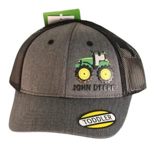 John Deere 3D Rubber Tractor Print Toddler Baseball Hat Cap-Charcoal-One Size