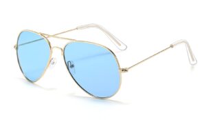 outray night vision polarized aviator sunglasses for driving (gold frame/blue lens, blue)