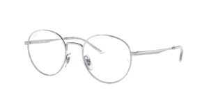 ray-ban rx3681v round prescription eyewear frames, silver/demo lens, 50 mm