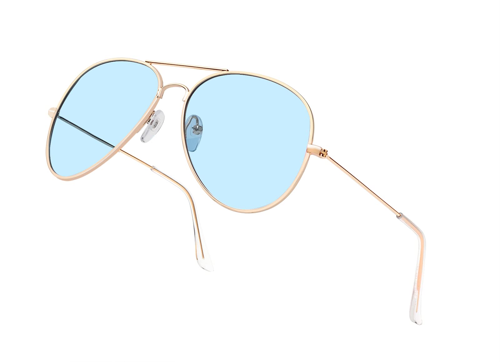 Outray Night Vision Polarized Aviator Sunglasses for Driving (Gold Frame/Blue Lens, Blue)