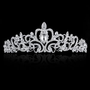 5 Pack Silver Crystal Tiara Crowns For Women Girls Princess Elegant Crown with Combs Women's Headbands Bridal Wedding Prom Birthday Party Headbands for Women