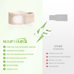 Niupiour Fabric Hammer Toe Wraps, 8 Pack of Toe Bandages Protectors, Toe Corrector for Overlapping Toes, Toe Splints for Crooked Toes, Curled Toes, Bent Toes and Broken Toes