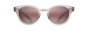 maui jim men's and women's joy ride polarized classic sunglasses, crystal w/hint of pink/maui rose®, medium