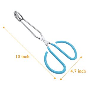 2 Pcs 10 Inch Scissor Food Tongs,Stainless Steel Kitchen Tongs Serving Tong with Comfort-Grip Handle for Cooking,Barbecue,Grilling,Heavy Duty Buffet Pliers