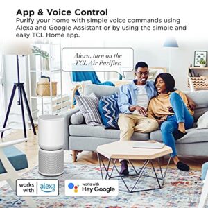 TCL Breeva A5 Smart Air Purifier with 5-Stage Clean, True HEPA (H13), Removes 99.97% of Dust/Bacteria/Odors & More, App & Voice Control, Auto Shield, Ultra-Quiet, White (A515W)