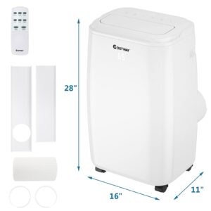 COSTWAY 1,0000 BTU Portable Air Conditioner, Cooling for Space up to 350 sq. ft with 3 Modes, Multifunctional Air Cooler with Remote Control and Washable Filter, 3 Fan Speeds & Sleep Mode