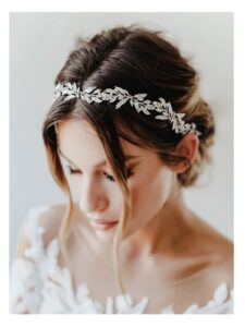 sweetv leaf wedding headpieces for bride silver bridal headband flower girl headpiece handmade wedding hair accessories