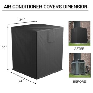 BEWAVE Air Conditioner Cover for Outside Units, Waterproof Durable Duty Outdoor Square Air Condition Covers Fits up to 24x24x30 inches