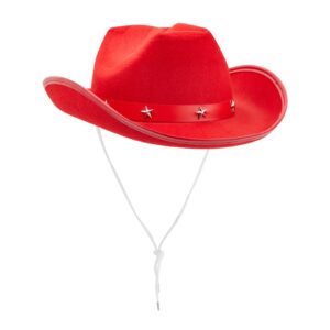 zodaca felt red cowgirl hat for women and men, costume accessories (14.8 x 10.6 x 5.9 inches)