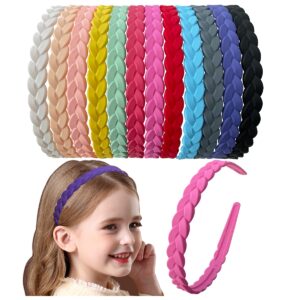 springtime 12pcs colorful headbands for girls women pigtail hairbands with teech plastic hard hair hoops