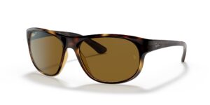 ray-ban rb4351 rectangular sunglasses, havana/dark brown polarized, 59 mm