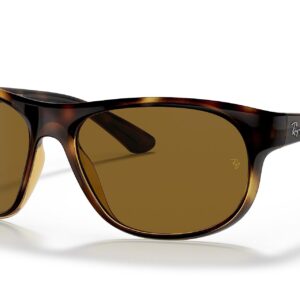 Ray-Ban Rb4351 Rectangular Sunglasses, Havana/Dark Brown Polarized, 59 mm