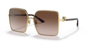 dolce & gabbana women's round fashion sunglasses, gold/gradient brown, one size