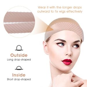 Molain 4Pcs Wig Grip Band Non-Slip Silicone Wig Headband for Women Adjustable Wig Fix Seamless Wig Band Elastic Wig Gripper Cap for Lace Wigs to Hold Wig