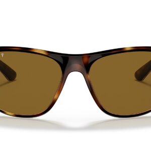 Ray-Ban Rb4351 Rectangular Sunglasses, Havana/Dark Brown Polarized, 59 mm