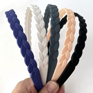 Springtime 12pcs Colorful Headbands for Girls Women Pigtail Hairbands With Teech Plastic Hard Hair Hoops