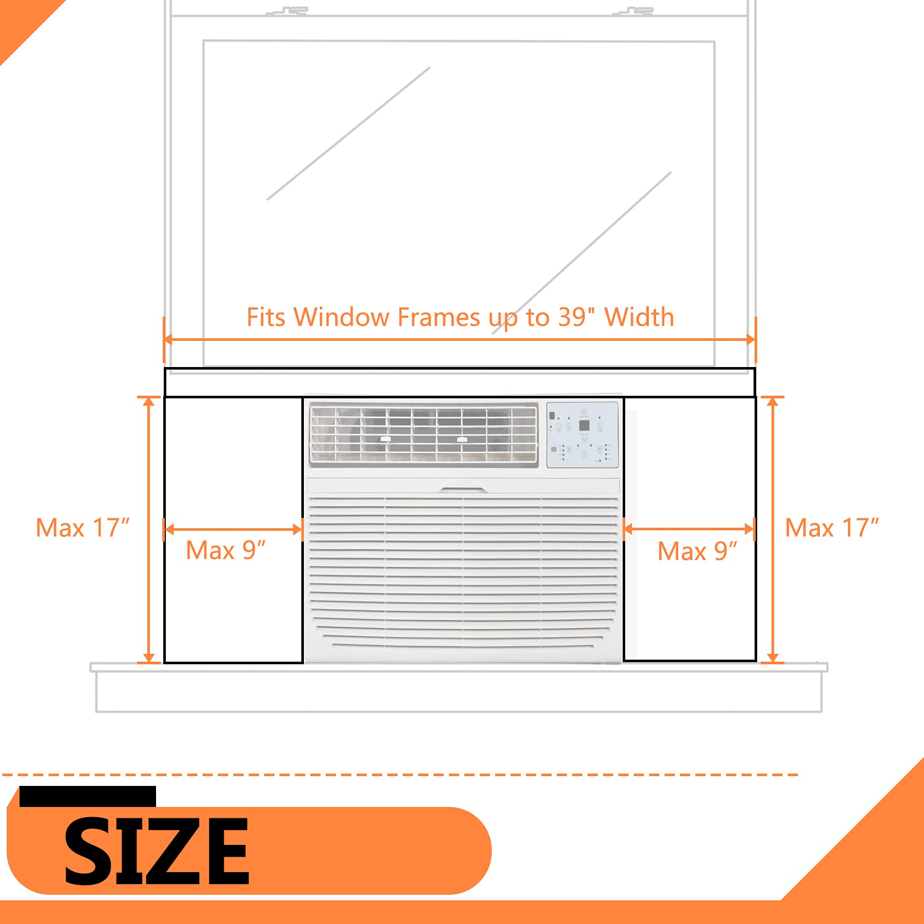 GCGOODS Window Air Conditioner Insulated Foam Panels, Winter Surround Insulation Side Panel with Top Seal Strip for Window AC Unit Indoor, White