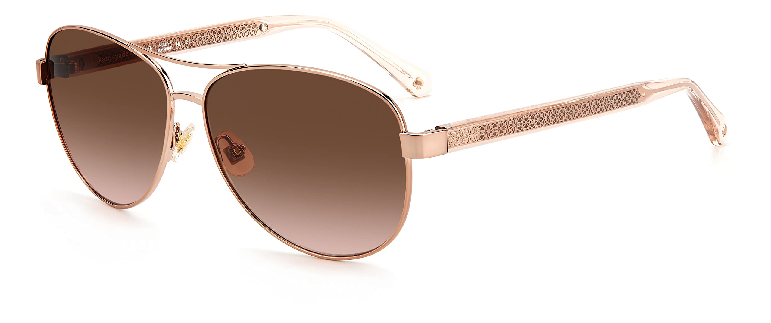 Kate Spade New York Women's Fara/S Pilot Sunglasses, Red Gold/Brown Pink Gradient, 57mm, 12mm