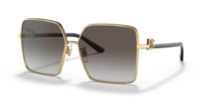 dolce & gabbana women's round fashion sunglasses, gold/light grey gradient black, one size