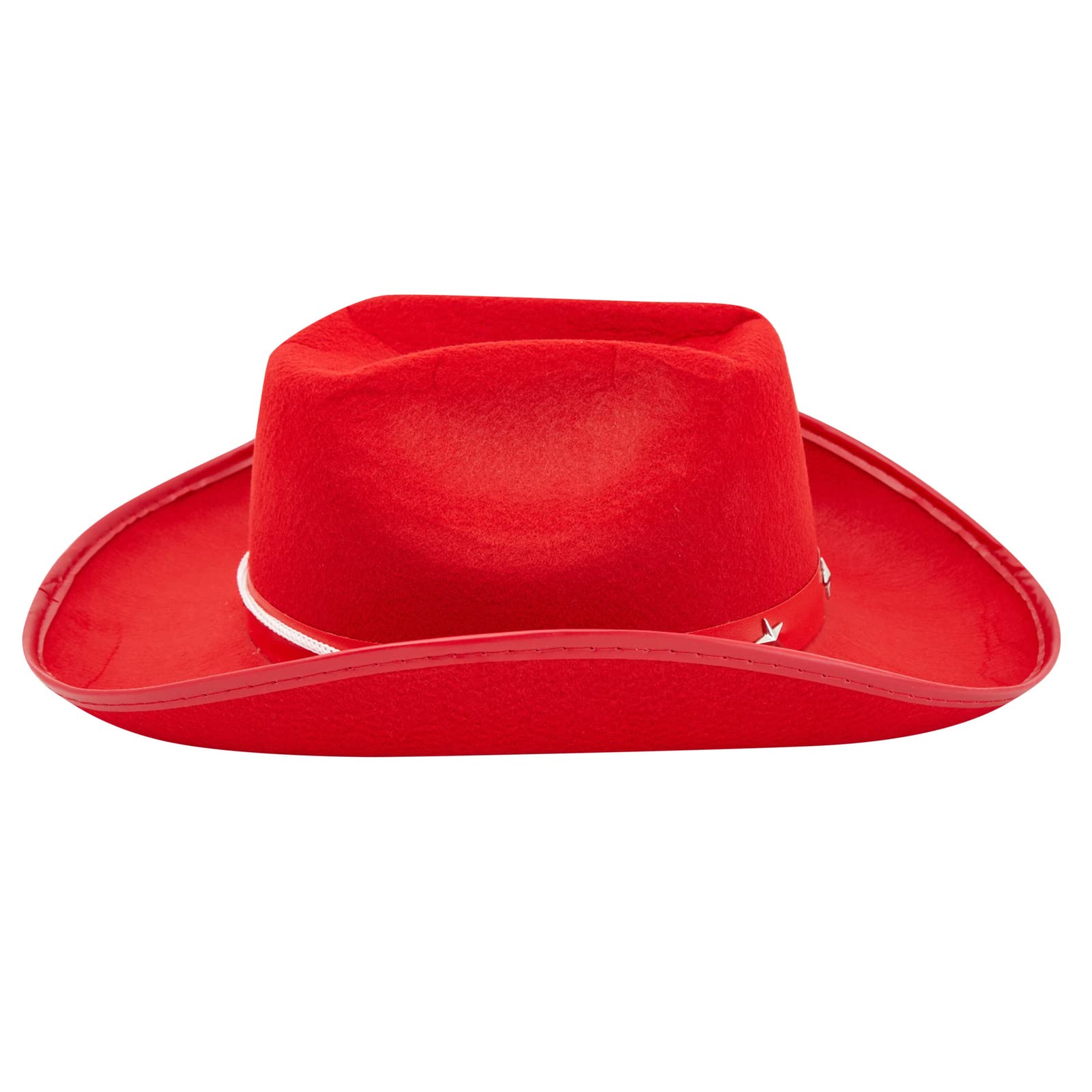 Zodaca Felt Red Cowgirl Hat for Women and Men, Costume Accessories (14.8 x 10.6 x 5.9 Inches)