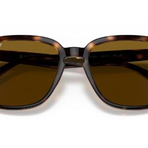 Ray-Ban RB4362 Square Sunglasses, Havana/Polarized Brown, 55 mm