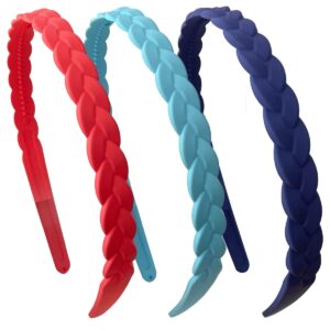 Springtime 12pcs Colorful Headbands for Girls Women Pigtail Hairbands With Teech Plastic Hard Hair Hoops