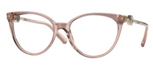 versace ve3298b - 5339 eyeglass frame transparent pink w/demo lens 55mm