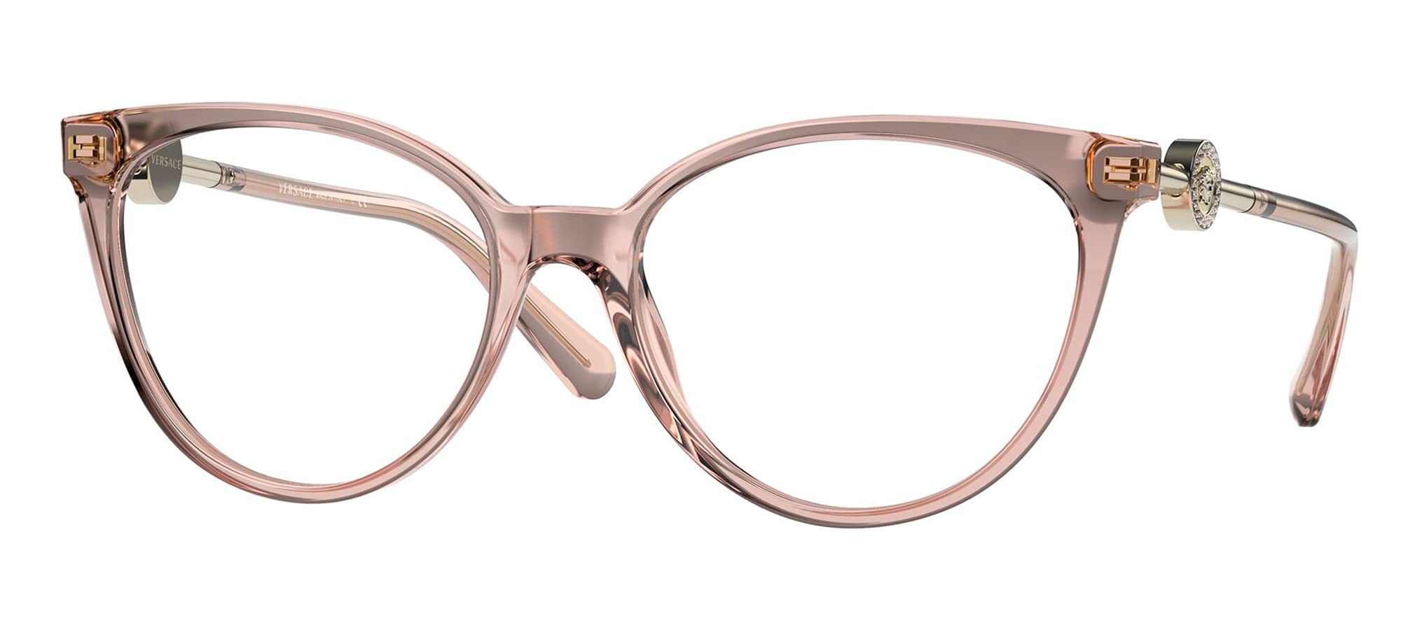 Versace VE3298B - 5339 Eyeglass Frame Transparent Pink w/Demo Lens 55mm