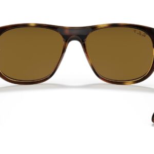 Ray-Ban Rb4351 Rectangular Sunglasses, Havana/Dark Brown Polarized, 59 mm