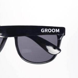 Bachelor Party Sunglasses - Set of (1) Groom & (7) Team Groom Black Sun Glasses | Groomsmen Sunglasses Bridal Party Ideas Groomsman Gift for Wedding Party Gifts Squad Favors for Men Proposal Supply