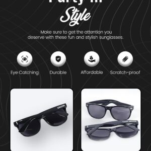 Bachelor Party Sunglasses - Set of (1) Groom & (7) Team Groom Black Sun Glasses | Groomsmen Sunglasses Bridal Party Ideas Groomsman Gift for Wedding Party Gifts Squad Favors for Men Proposal Supply